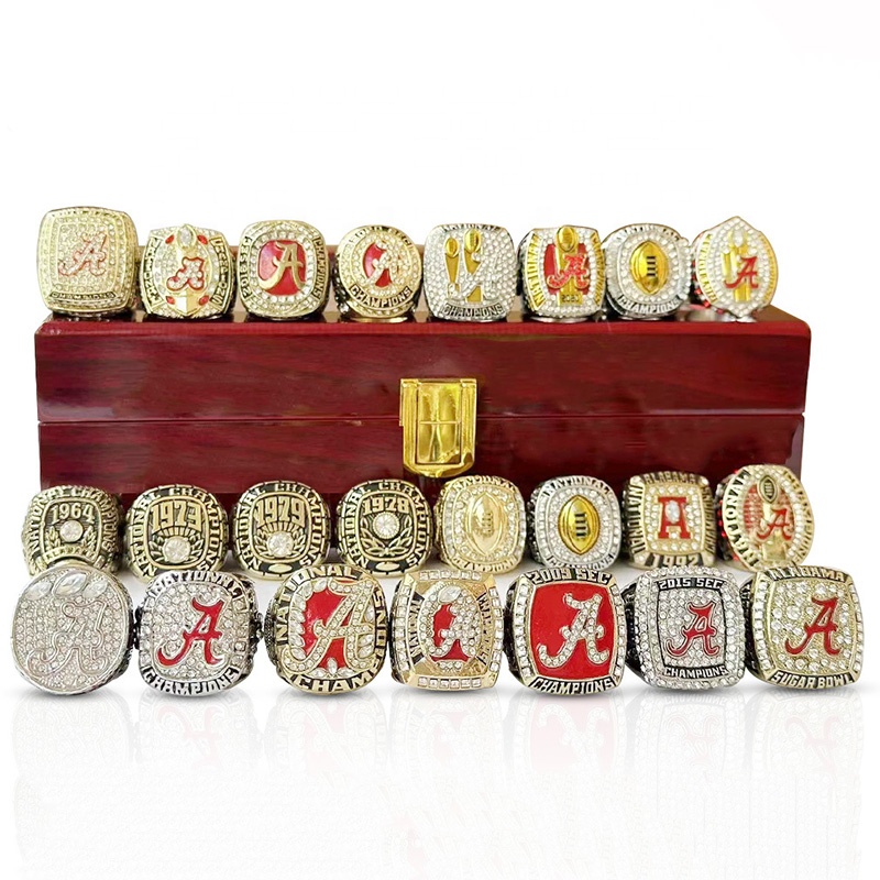 NCAA High Quality Championship Ring Set 23pcs Fashion Zinc Alloy Ring 17pcs Set for Commemorative Gi