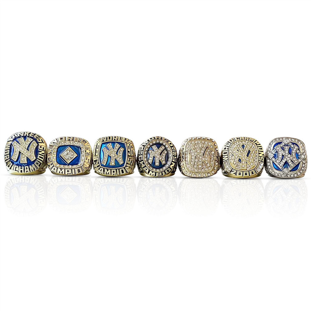 MLB New York Yankees Baseball League Championship Ring Set of 7, European and American Jewelry Vinta