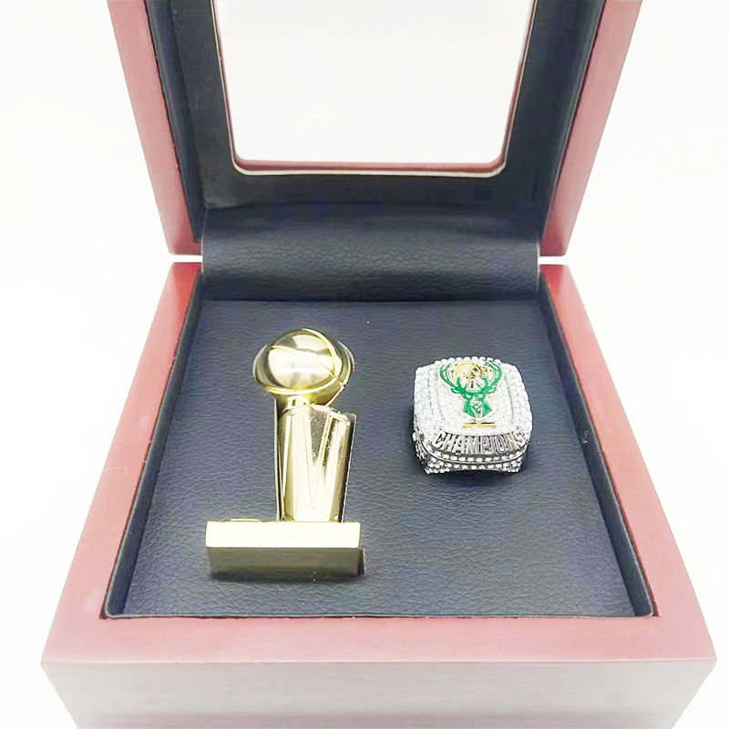 2021 Basketball Championship Ring and Trophy With Display Box Sports Crafts for Sport Fans Alloy Bas