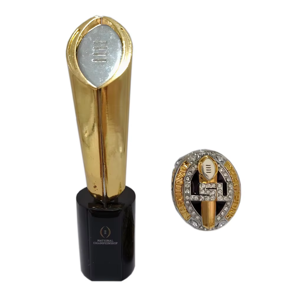 Football Championship Ring Trophy with Display Box College Football Ohio Champion Rings Alloy Collec