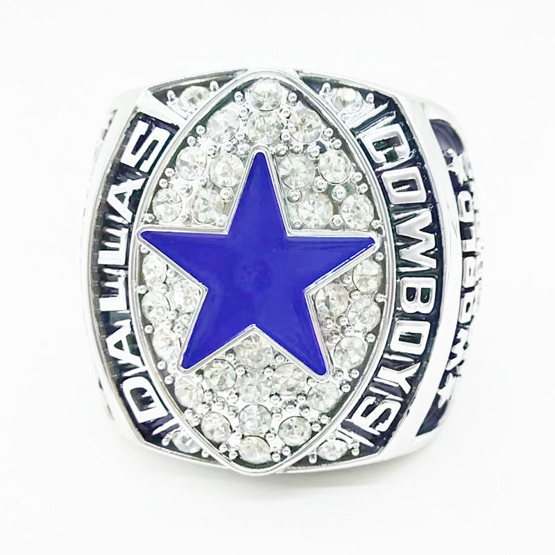 10.5cm Championship Ring 1992 Dallas Champion Silver Plated Resin Ring Football Souvenir Display Fan