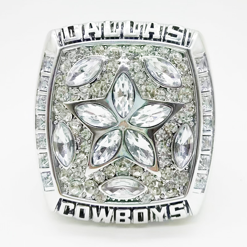 1995 Football Championship Ring Silver Plated Resin Rings Dallas Champion Souvenir Display Fans Memo