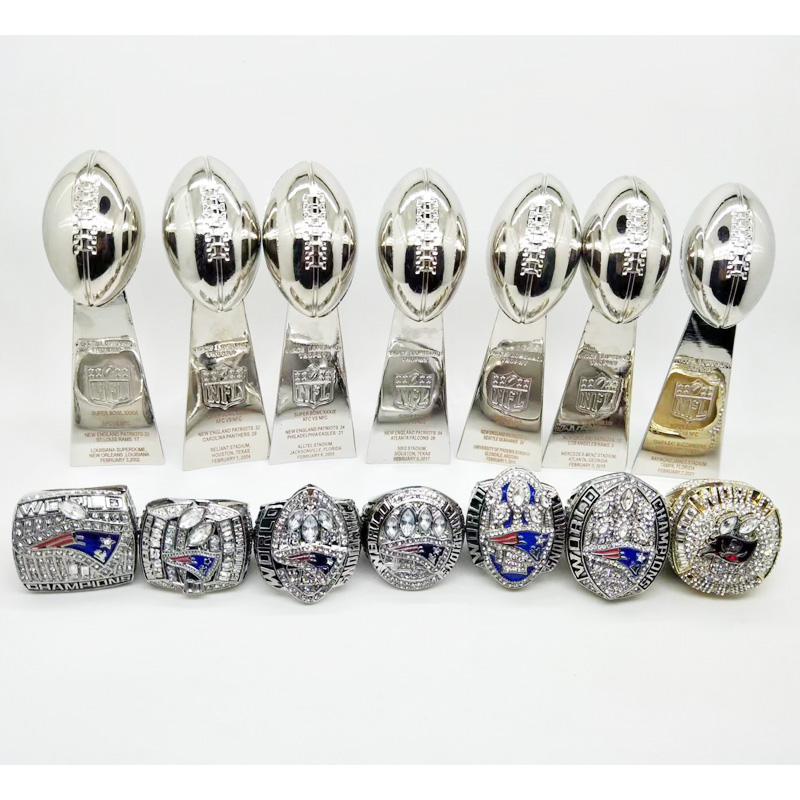 New England Patriots Tom Brady Championship Ring and Trophy With Display Box Sports Crafts for Sport