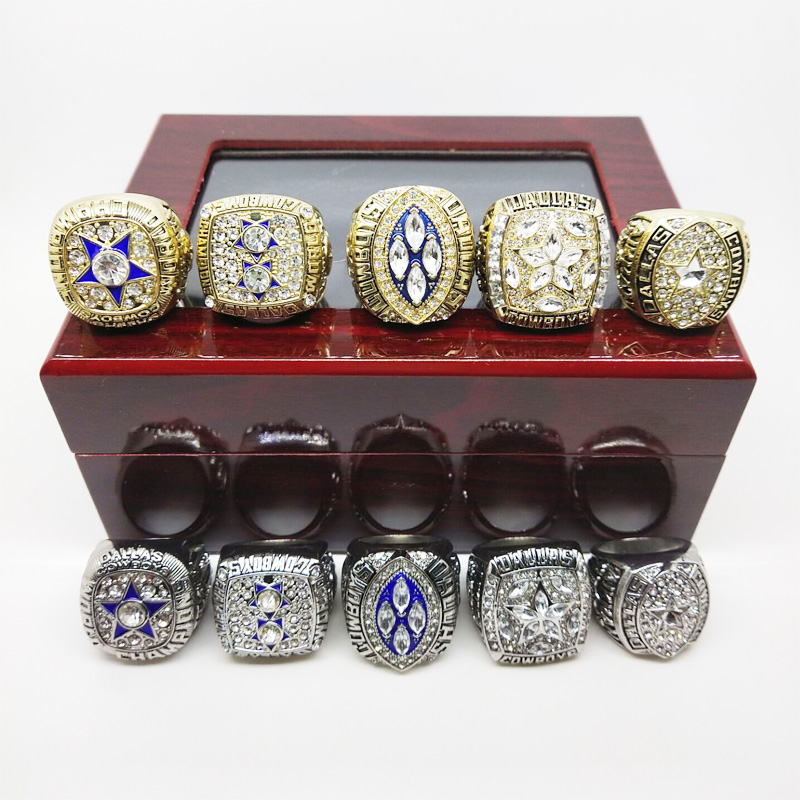 Dallas Championship Ring Set Golden Silver Rings for Fans Collection 5pcs 1971 1977 1992 1993 1995 F