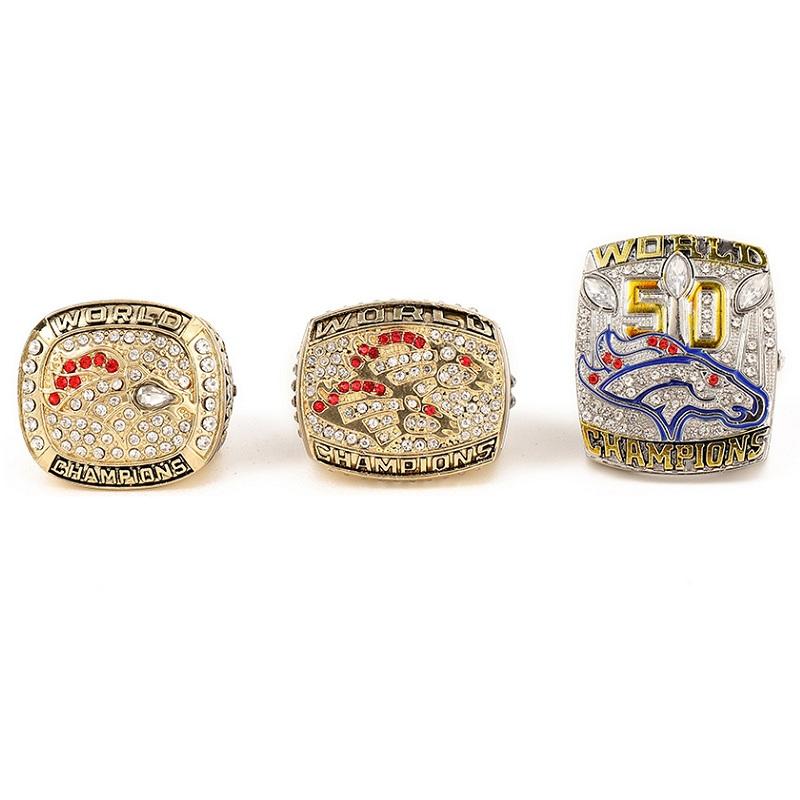 Denver 1997 1998 2015 Championship Ring Football Sport Team Fans Memory Alloy Champion Ring Custom