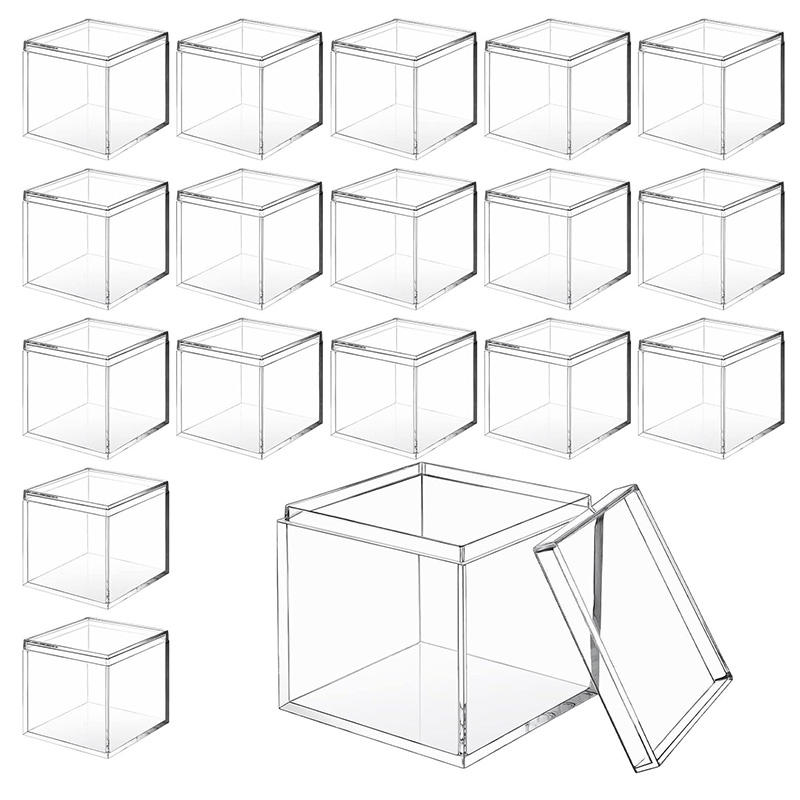 Ring Box Clear Acrylic Boxes Championship Rings Case Organizer Cube Dustproof Storage Display Showca